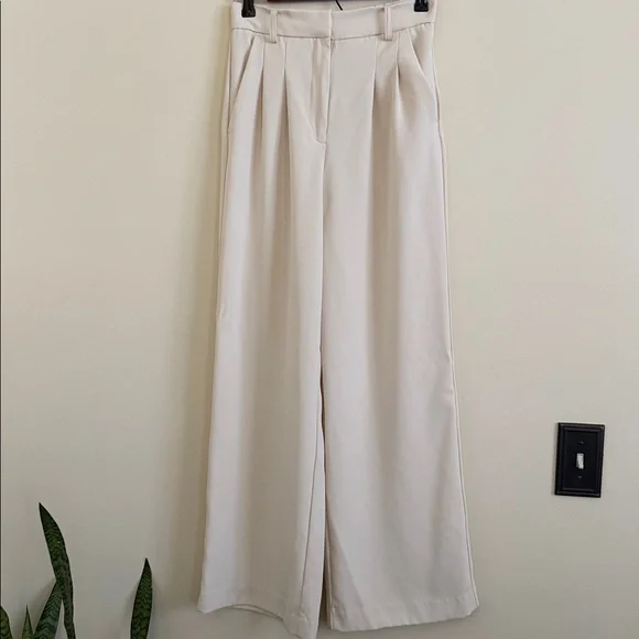 French Connection Cream Wide-Leg Trousers - Picture 7 of 15